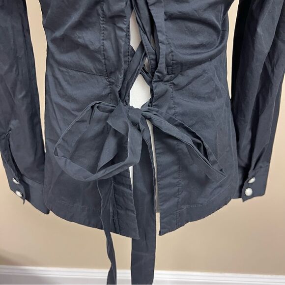 Venus black button up with lace up back Size 8 - Picture 3 of 6